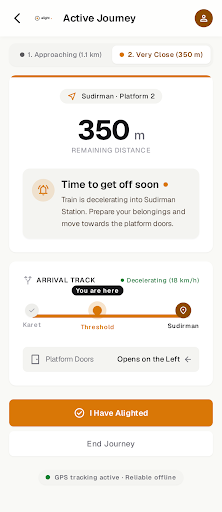 Alight approaching station alert state